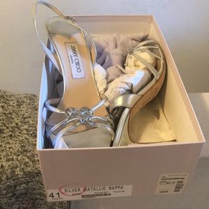 Silver matallic jimmy choo heels